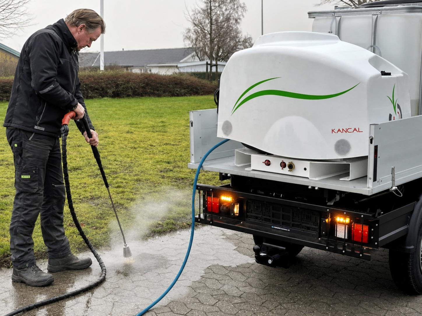 Oeliatec maskin i arbeid med å fjerne ugress med vann